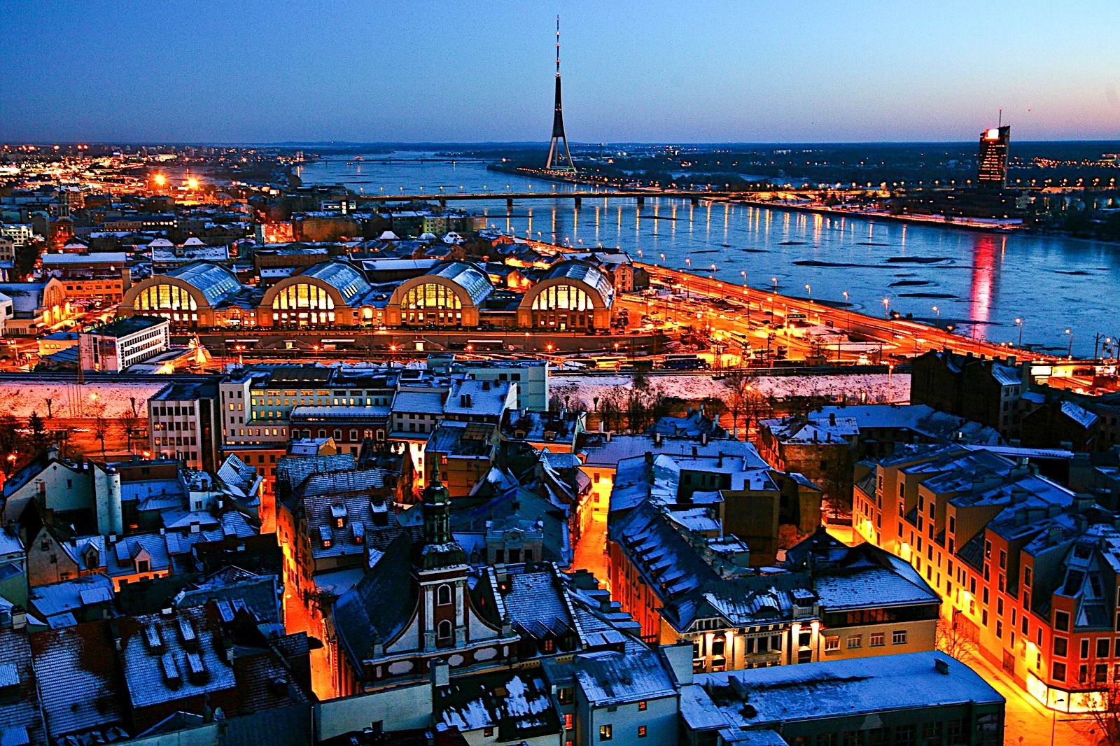 Riga at night